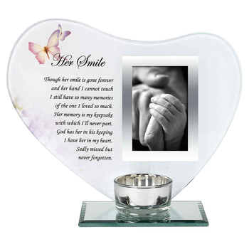 Her Smile With Candle Remembrance Photo Frame 19x15cm