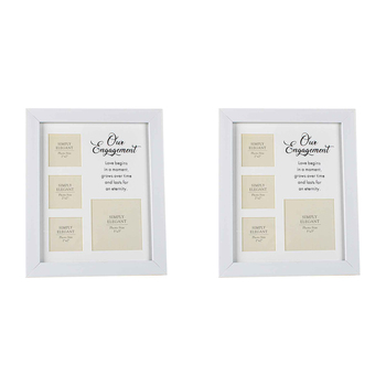 2PK Our Engagement Composite Wooden Photo Frame Home Decor 21x24cm