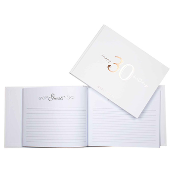30th Rose Gold Guest Book Rose Gold Text 23x18cm Birthday Keepsake