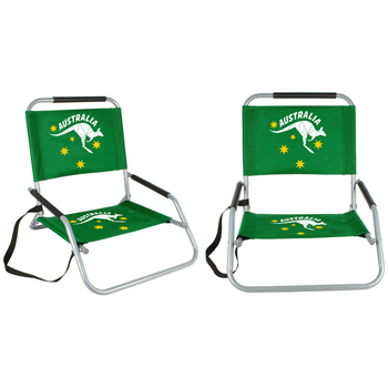 Good Vibes Aussie 60.5cm Foldable Picnic Beach Chair - Green/Gold