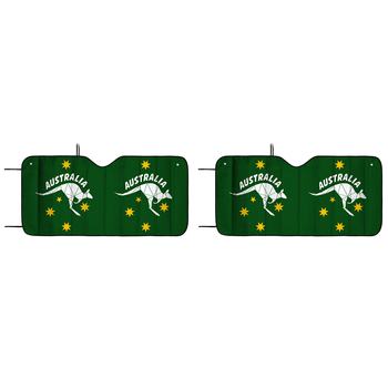 2x Good Vibes 140cm Plastic Car Sun Shade Windshield Visor - Green