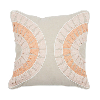 Coast To Coast Home Cameo Cotton Cushion 48x48cm Peach/Natural