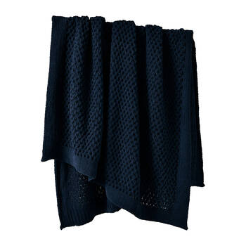 Bianca Sofala Throw Rug Chenille Sofa/Bed Decor 170x130cm Indigo