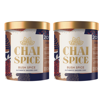 2PK Chai Spice Bush Spice Blend Hot Tea Drink 200G Ground Tub