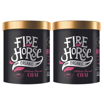 2PK Fire Horse Organic Chai Blend Hot Tea Drink Powder 200G Tub