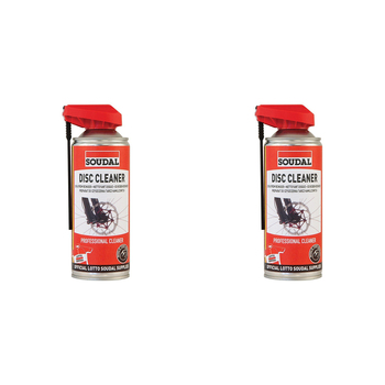 2PK Soudal Bike/Bicycle Disc Brake Cleaner/Degreaser Spray Can 400ml