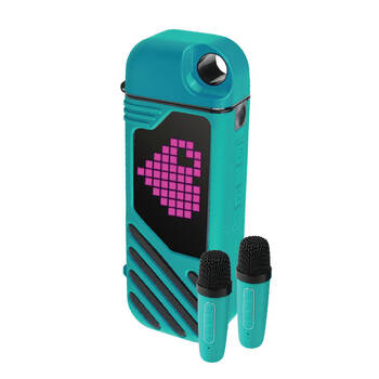 Laser Karaoke Bluetooth Speaker LED Display w/ 2xMicrophones Aquatic Awe