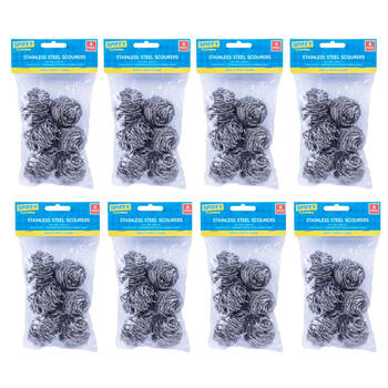 8x 6PK Spiffy Stainless Steel Scourers