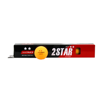 6pc Smartplay 2 Star Table Tennis Balls Orange