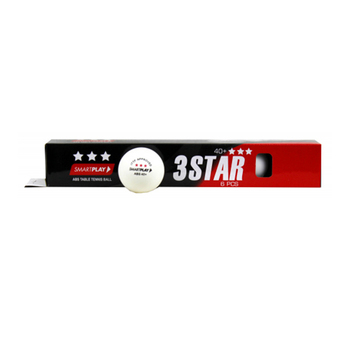 6pc Smartplay 3 Star Table Tennis Balls White