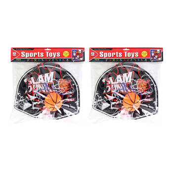 2PK Razoo Slam Dunk Mini Basketball Set W/ Wall Mount Kids Toy 29x23cm