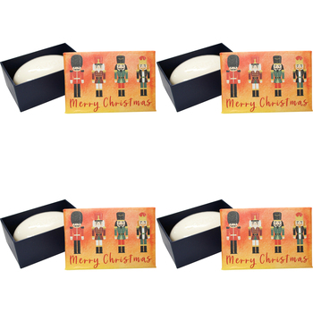4PK LVD Christmas Nutcracker Scented Bath Soap Bar 9x6cm w/ Box