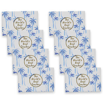 8PK LVD The World's Best Teacher Glycerin Soap in Gift Box 9x6cm Blue Palm