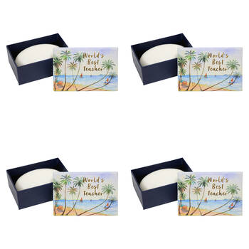 4PK LVD The World's Best Teacher Glycerin Soap in Gift Box 9x6cm Vacation