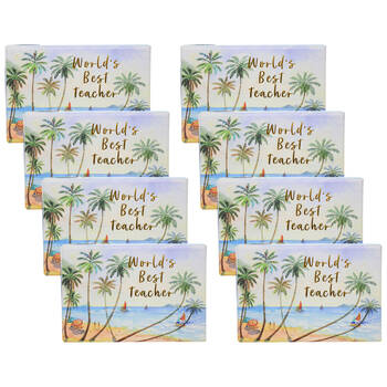 8PK LVD The World's Best Teacher Glycerin Soap in Gift Box 9x6cm Vacation