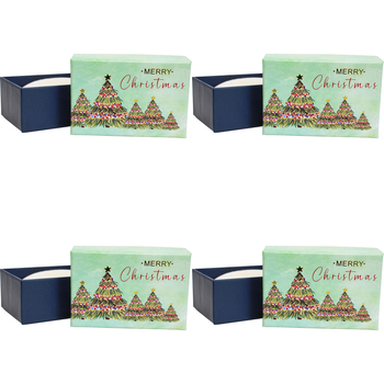 4PK LVD Christmas Tree Bath Soap Bar 9x6cm w/ Box - Green