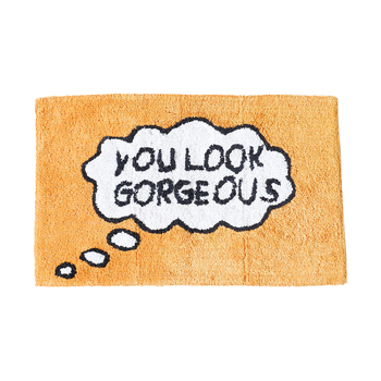 Rayell Bathroom Mat Absorbent Rug You Look Gorgeous Yellow 80x50cm