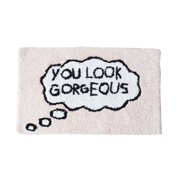 Rayell Bathroom Mat Absorbent Rug You Look Gorgeous Pink 80x50cm