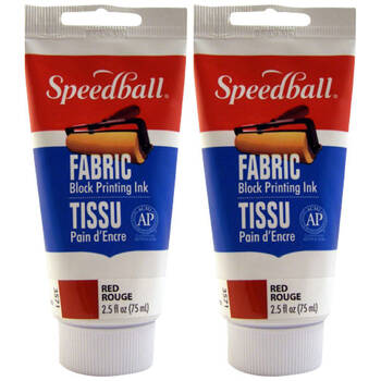 2PK Speedball Water-Washable Oil-Based Fabric Block Printing Ink 75ml Red