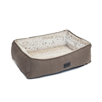 Superior Pet Goods Ortho Dog Lounger/Bed Light Brindle Faux Fur Small 87cm