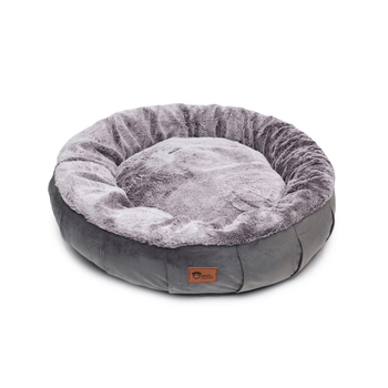 Superior Pet Plus Harley Pet Bed Grey Faux Rabbit Fur & Velvet Medium 60cm