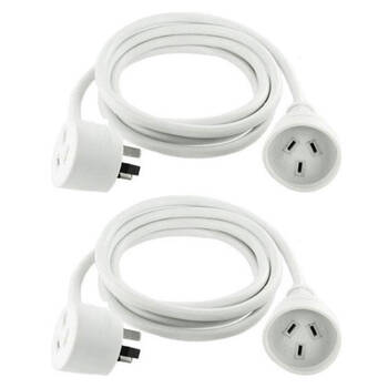 Sansai 5m Piggyback Power Extension Cord 2PK