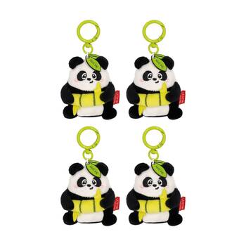 4PK Legami Plush Keyring Panda w/Metal Ring Super Soft Kids Bag Charm/Toy 3y+