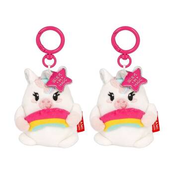 2PK Legami Plush Keyring Unicorn w/Metal Ring Super Soft Kids Bag Charm/Toy 3y+