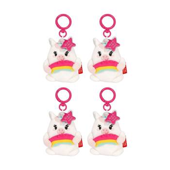 4PK Legami Plush Keyring Unicorn w/Metal Ring Super Soft Kids Bag Charm/Toy 3y+