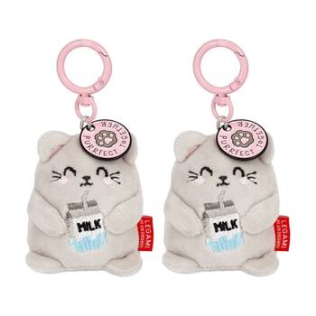 2PK Legami Plush Keyring Kitty w/Metal Ring Super Soft Kids Bag Charm/Toy 3y+