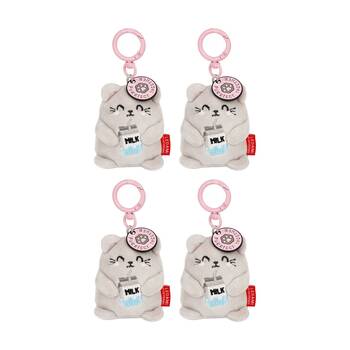 4PK Legami Plush Keyring Kitty w/Metal Ring Super Soft Kids Bag Charm/Toy 3y+