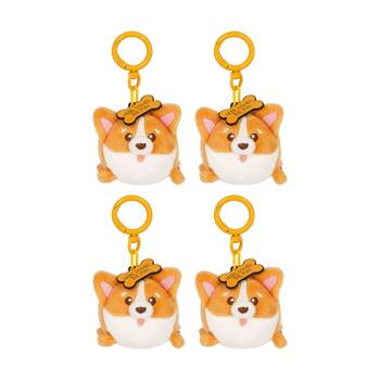 4PK Legami Plush Keyring Corgi w/Metal Ring Super Soft Kids Bag Charm/Toy 3y+