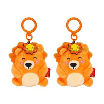 2PK Legami Plush Keyring Lion w/Metal Ring Super Soft Kids Bag Charm/Toy 3y+