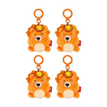 4PK Legami Plush Keyring Lion w/Metal Ring Super Soft Kids Bag Charm/Toy 3y+