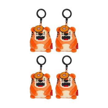 4PK Legami Plush Keyring Tiger w/Metal Ring Super Soft Kids Bag Charm/Toy 3y+