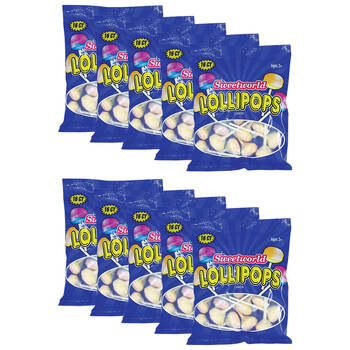 10x 16pc Sweetworld Lollipops Sweet Confectionery Candy Lollies 125g Kids 3y+