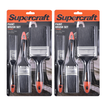6pc Supercraft House Paint Brush Set Polyester Home Improvement 25/50/75mm