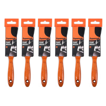 6PK Supercraft House Paint Brush 38mm With Wooden Handle Home Improvement