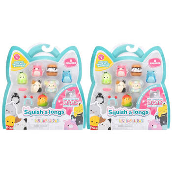 2x 8pc Squishmallows Squish A Longs Kids Squeezable Soft Toy 6y+ Assorted
