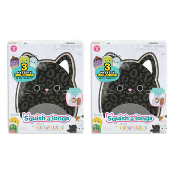 2x 3pc Squishmallows Squish A Longs Kids Soft Toy w/ Clip 6y+ Assorted