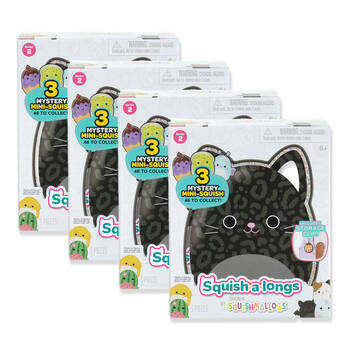 4x 3pc Squishmallows Squish A Longs Kids Soft Toy w/ Clip 6y+ Assorted
