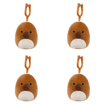 4PK Squishmallows 3.5in Clip Santino Platypus Stuffed Animal Kids Plush Toy 3y+