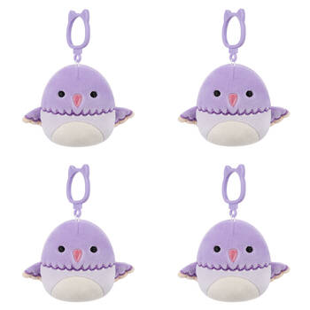 4PK Squishmallows 3.5in Clip Charmaine Hummingbird Stuffed Animal Plush Toy 3y+