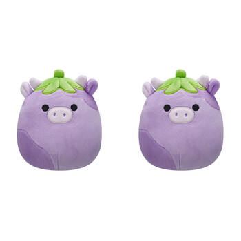 2PK Squishmallows 7.5in Frederick Eggplant Cow Stuffed Animal Kids Plush Toy 3y+