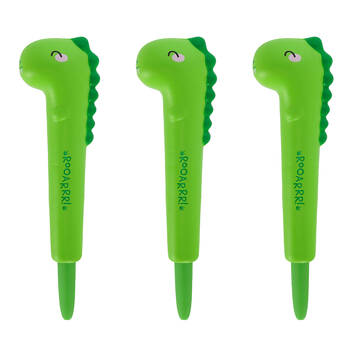 3PK Legami Squishy Gel Pen School/Office Writing Stationery Green Dino