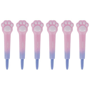 6PK Legami Squishy Gel Pen School/Office Writing Stationery Pink Kitty