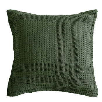 Bianca Sussex 43cm Cotton Waffle Jacquard Cushion Square Forest Green