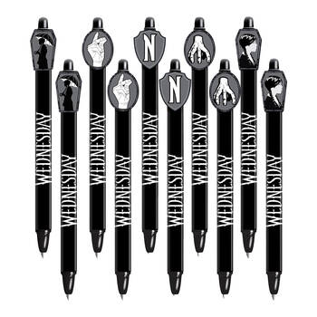 10PK Wednesday Character Symbols Erasable Gel Writing Pen Assorted