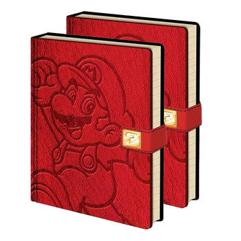 2PK Super Mario Ultimate Gamers Premium Red Notebook W/ Lined Pages A5