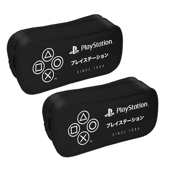 2PK Playstation Square Gaming Pencil/stationery Case Video Game Themed